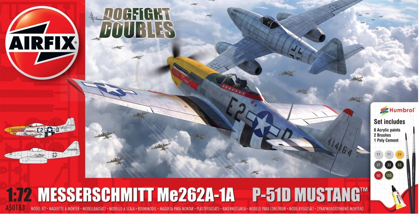 Airfix 1/72 Messerschmitt Me262 & P-51D Mustang Dogfight Double