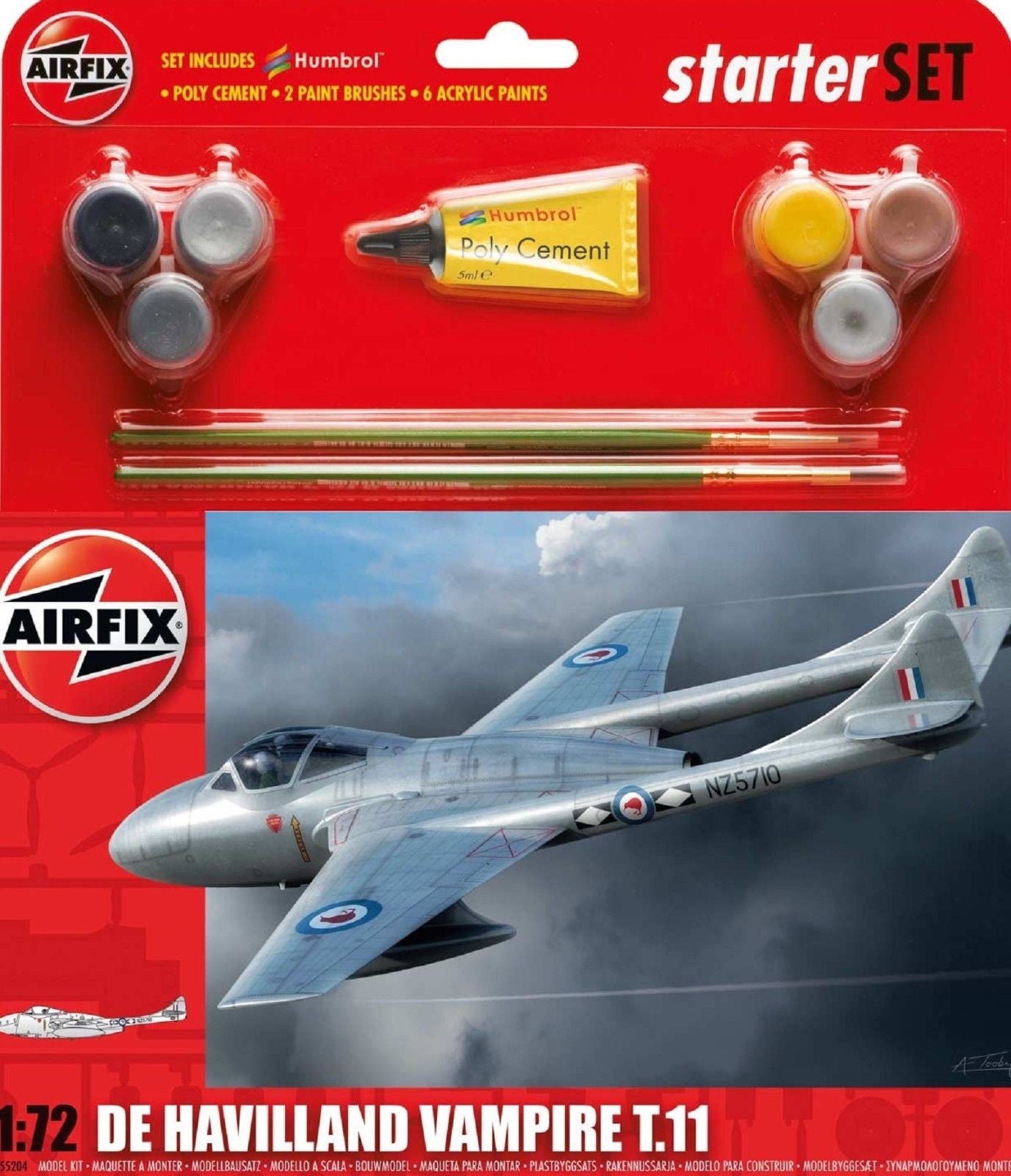 Airfix 1/72 DH Vampire T11 Starter Set