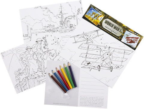 WW1 Colouring Cards Pack