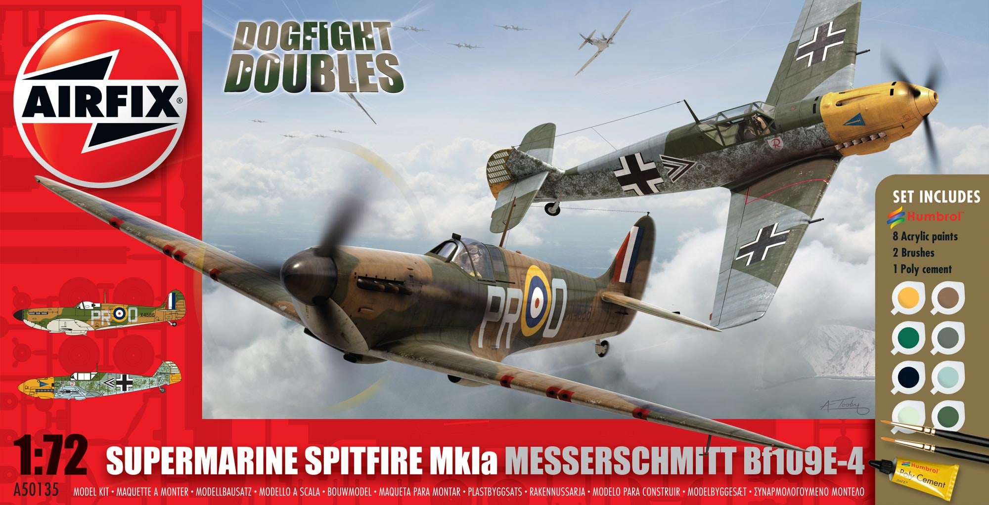 Airfix 1/72 Spitfire MK1a & Messerschmitt BF109E4 Dogfight Doubles